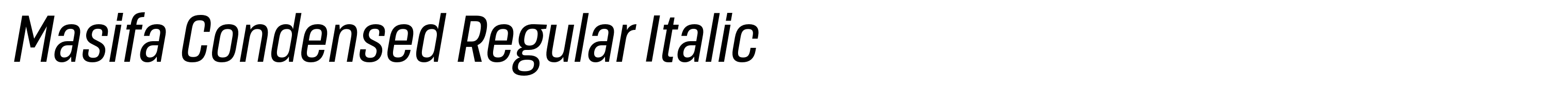 Masifa Condensed Regular Italic